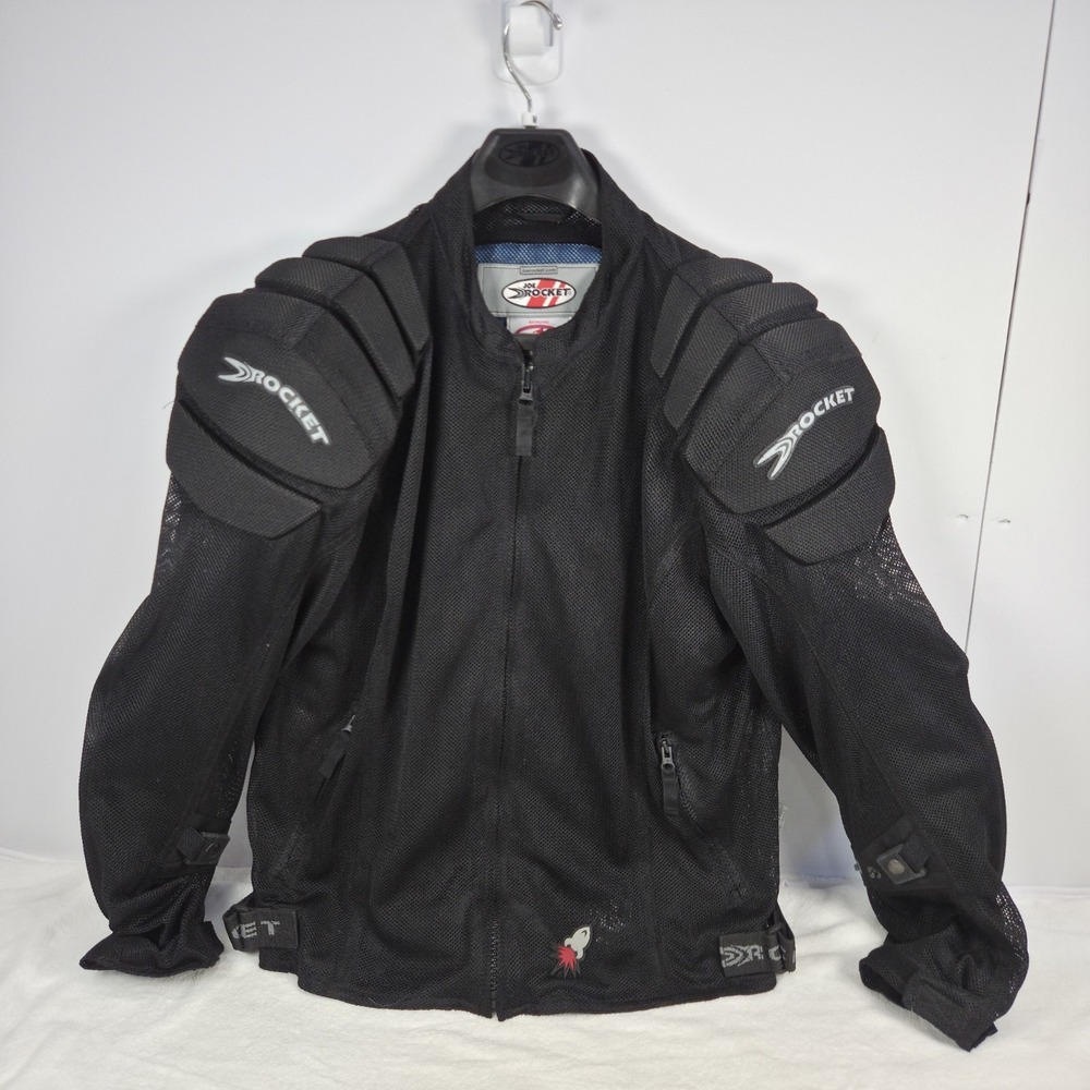 Joe Rocket Motorcycle Jacket Mesh Men's Size XL Black Padded Shoulders Biker